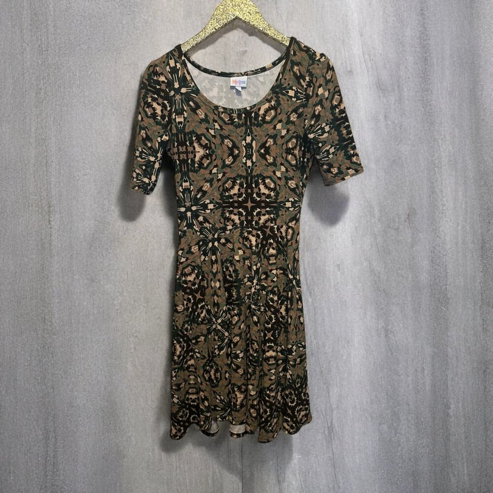 LuLaRoe Size Medium Camo Dress Short Sleeve Camouflage